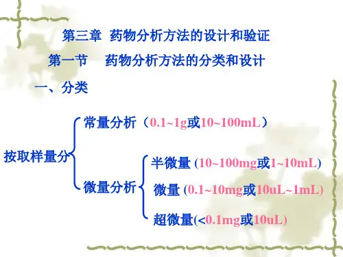 药物分析方法的设计和验证