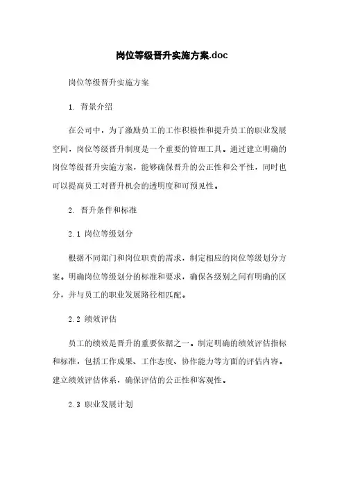 岗位等级晋升实施方案.doc