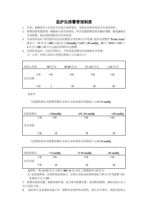 监护仪报警管理制度