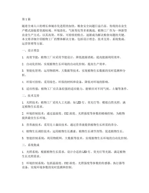 植物工厂整体解决方案(3篇)