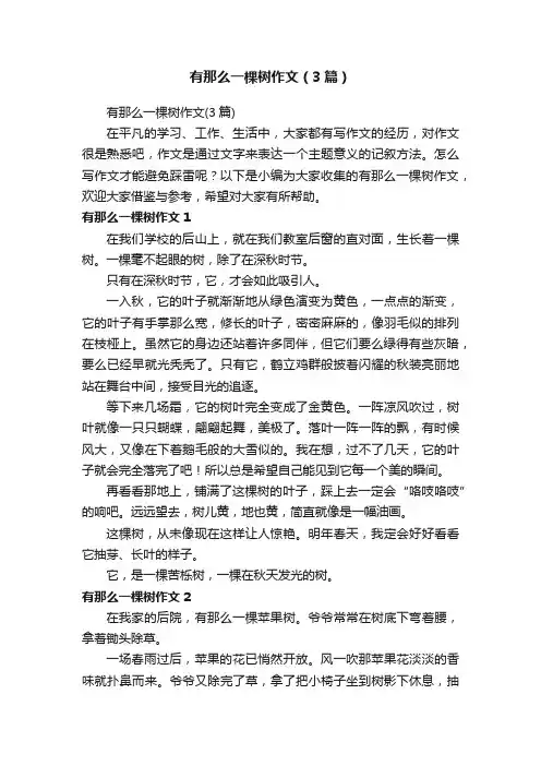 有那么一棵树作文（3篇）