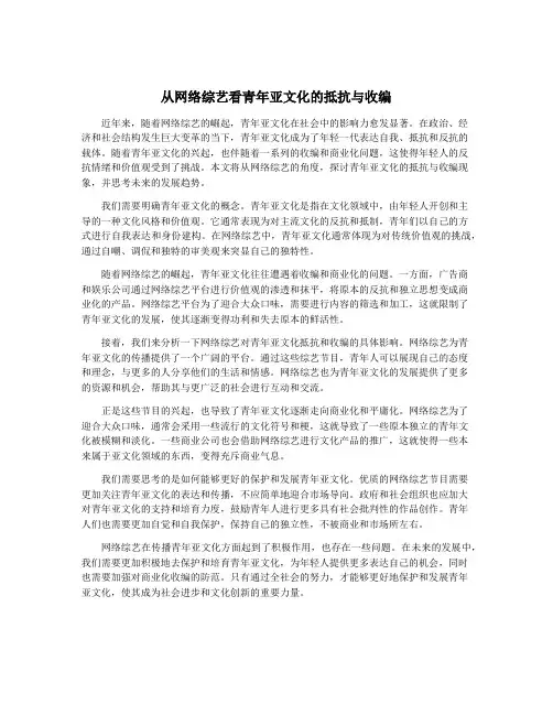 从网络综艺看青年亚文化的抵抗与收编