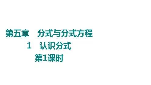 5.1 认识分式  课件 2023-2024学年北师大版数学八年级下册