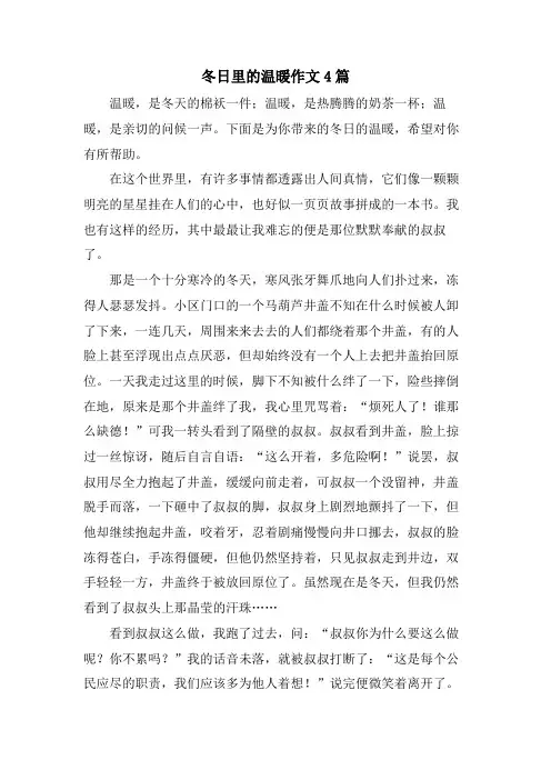 冬日里的温暖作文4篇