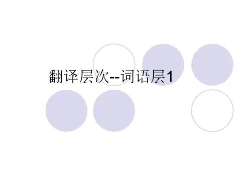 翻译层次--词语层1