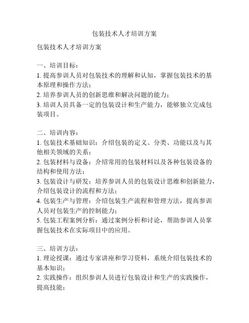 包装技术人才培训方案