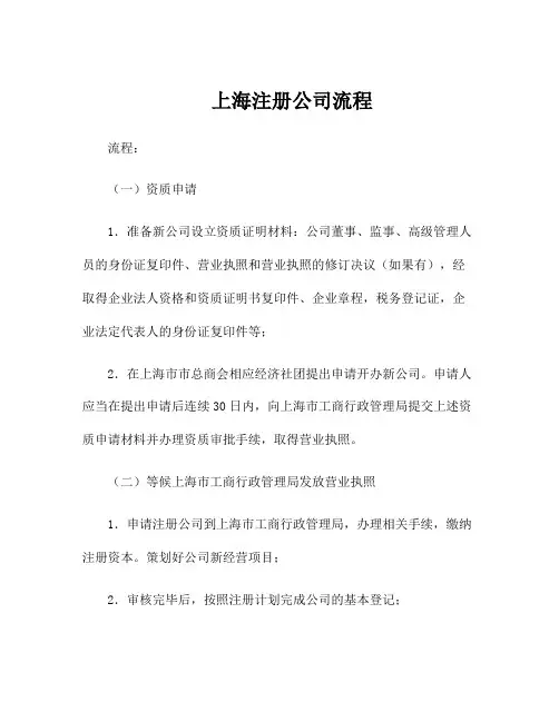 上海注册公司流程