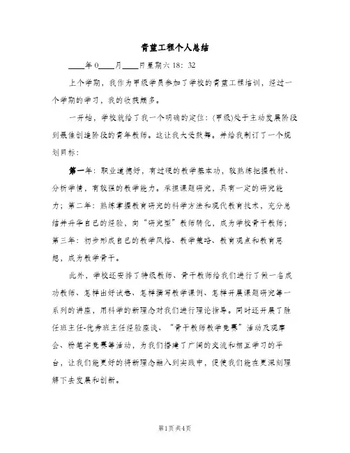 青蓝工程个人总结（2篇）