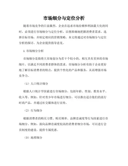 市场细分与定位分析