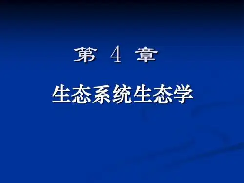 生态系统生态学