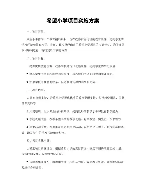 希望小学项目实施方案