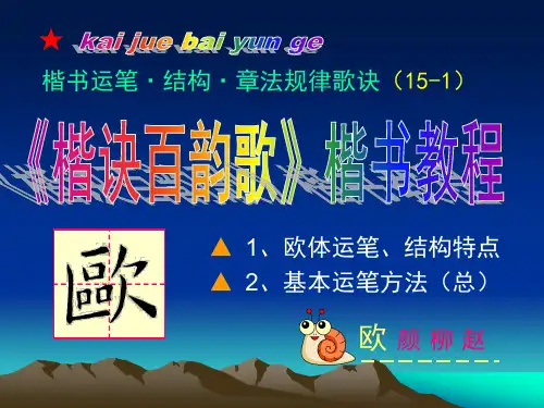 欧体1、简介、运笔(楷书教学课件)