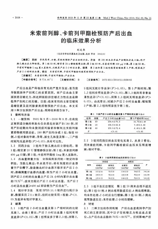 米索前列醇、卡前列甲酯栓预防产后出血的临床效果分析