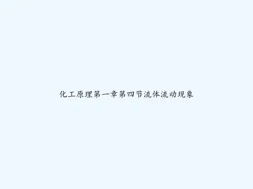 化工原理第一章第四节流体流动现象-PPT