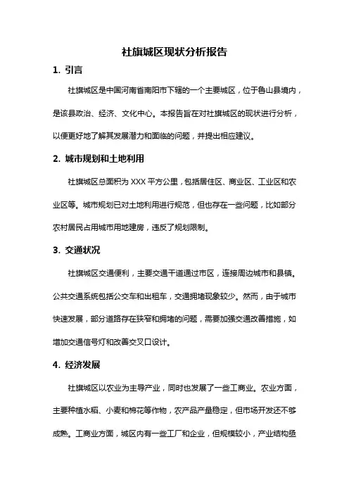 社旗城区现状分析报告
