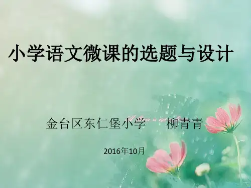 小学语文微课的选题与设计ppt课件