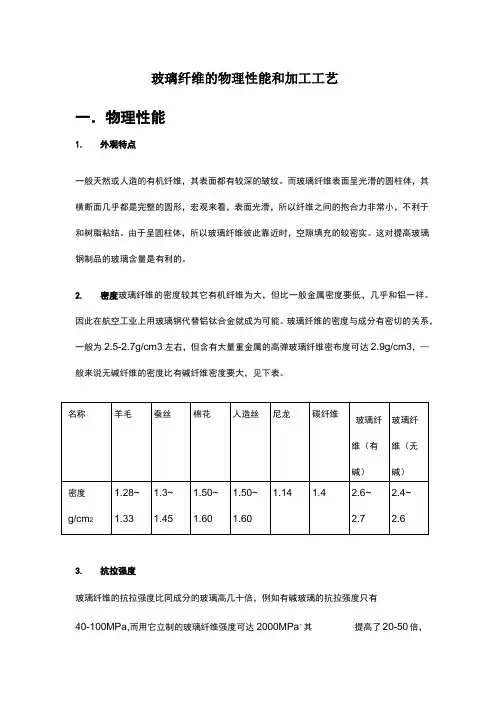 玻璃纤维的物理性能与加工工艺