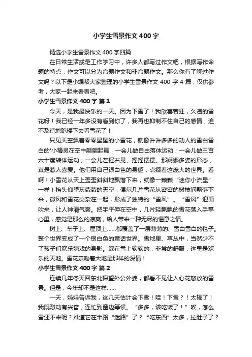 小学生雪景作文400字