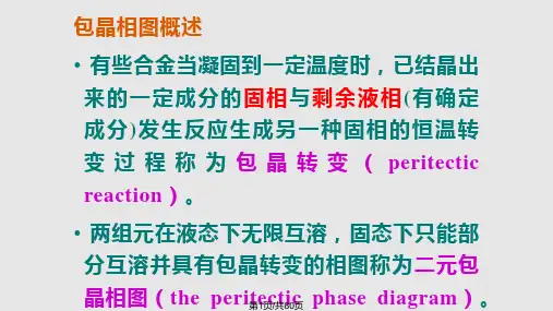 材料科学基础二元系相图及其合金凝固二元包晶相图PPT课件