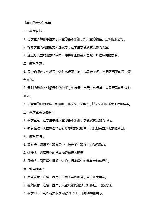 《美丽的天空》教案