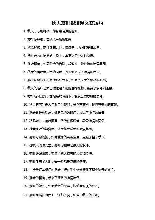 秋天落叶很浪漫文案短句