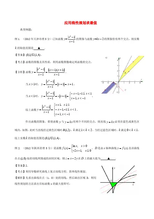 【备战】高考数学 高频考点归类分析 应用线性规划求最值(真题为例)