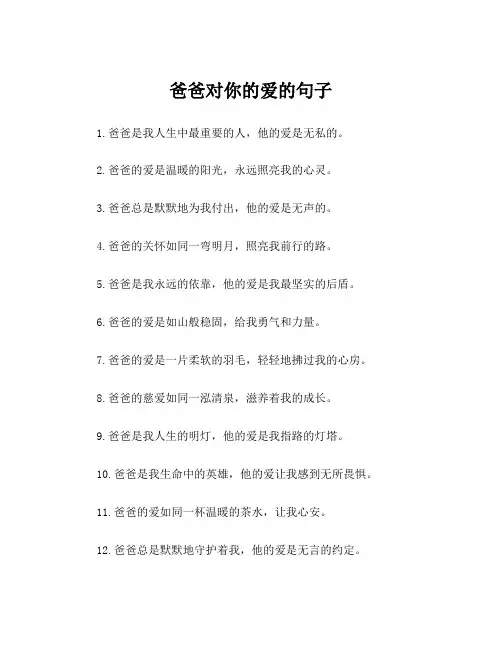 爸爸对你的爱的句子