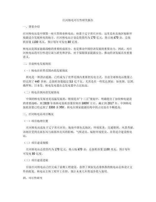 庄河核电可行性研究报告