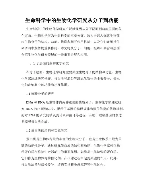 生命科学中的生物化学研究从分子到功能