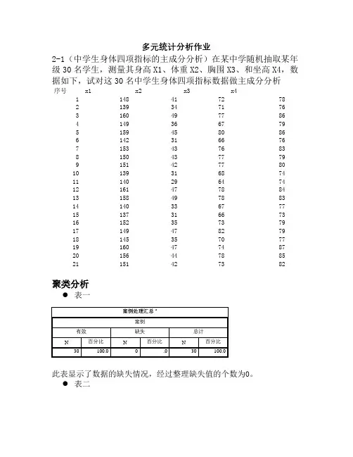 多元统计分析作业