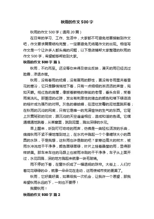 秋雨的作文500字