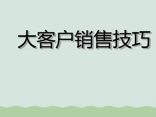 大客户销售技巧与策略(PDF92页)