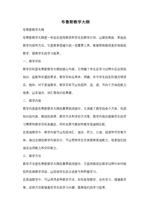 布鲁斯教学大纲