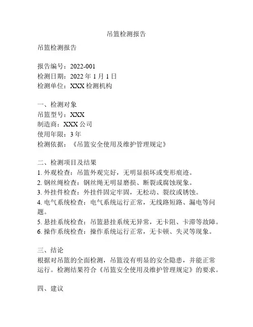 吊篮检测报告
