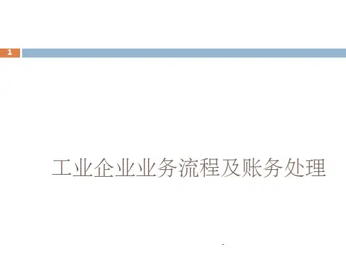 项目四 工业企业业务流程及账务处理 ppt