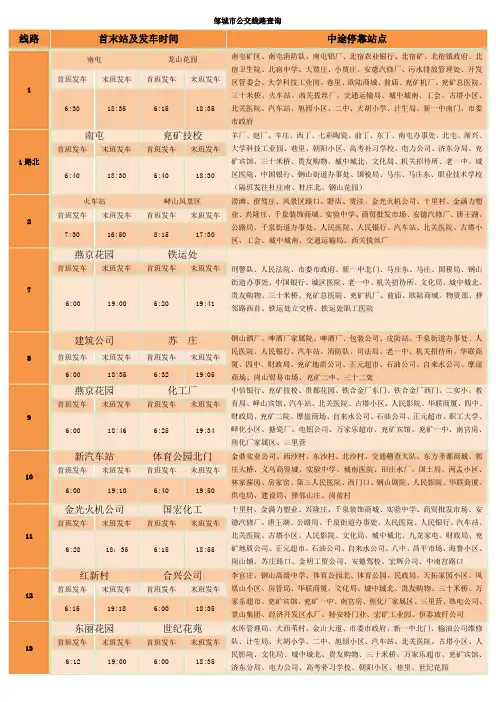 邹城市公交线路查询