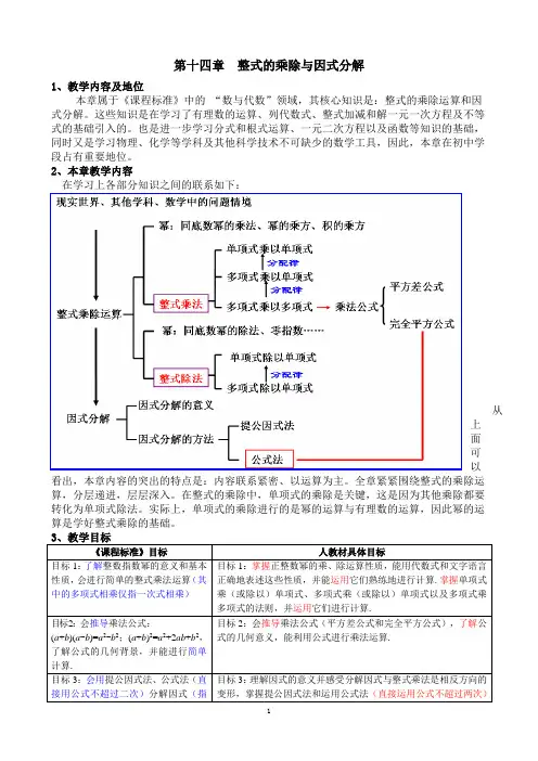 第14章整式的乘除与因式分解集体备课