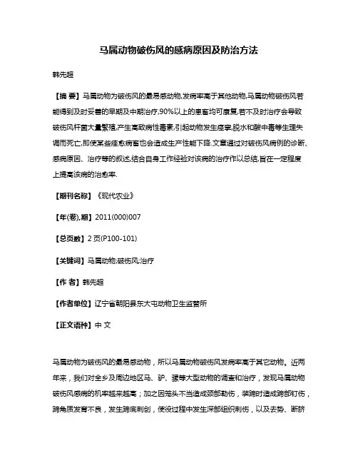 马属动物破伤风的感病原因及防治方法