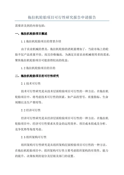 拖拉机轮胎项目可行性研究报告申请报告