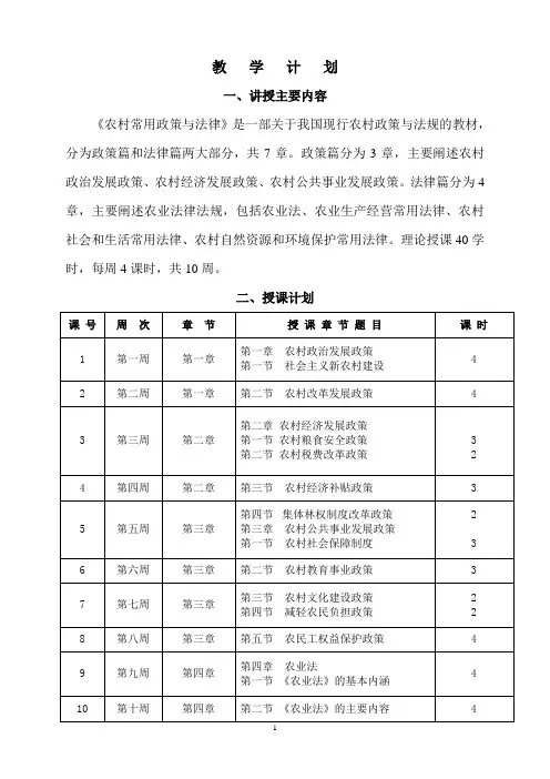 农村常用政策与法律
