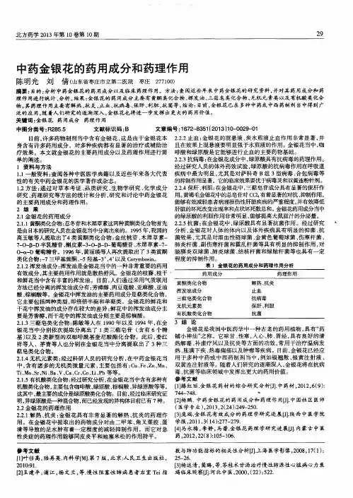 中药金银花的药用成分和药理作用