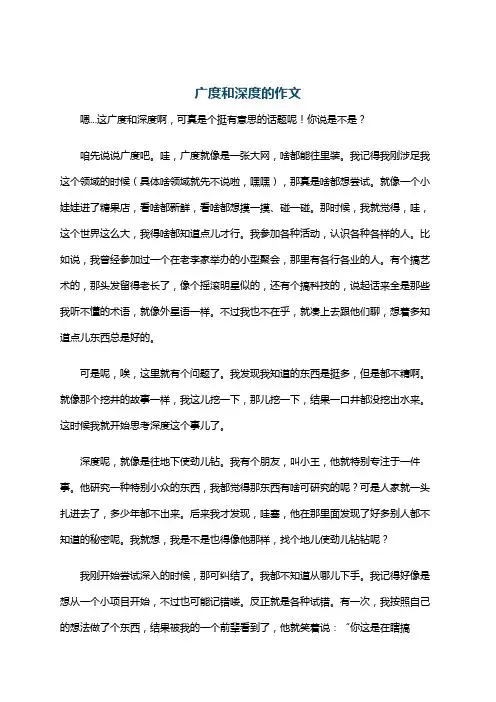 广度和深度的作文