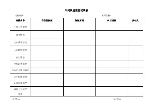 车间现场巡检记录表