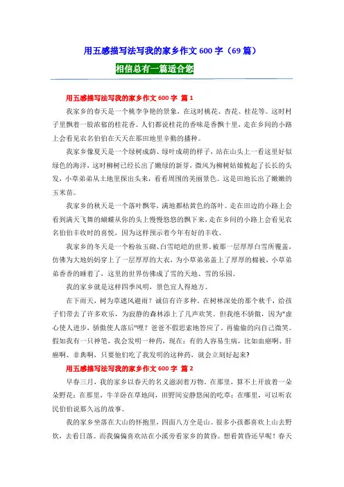 用五感描写法写我的家乡作文600字