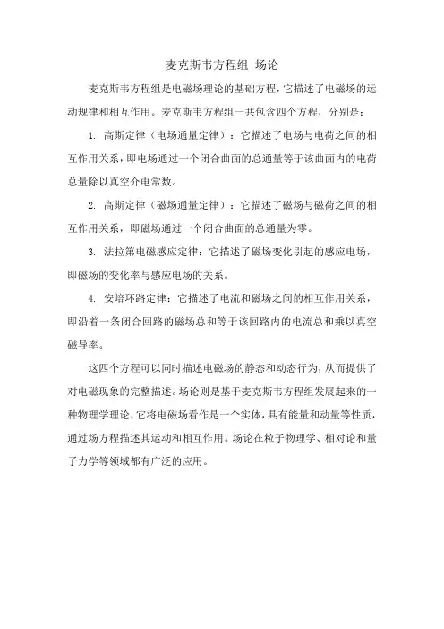 麦克斯韦方程组 场论