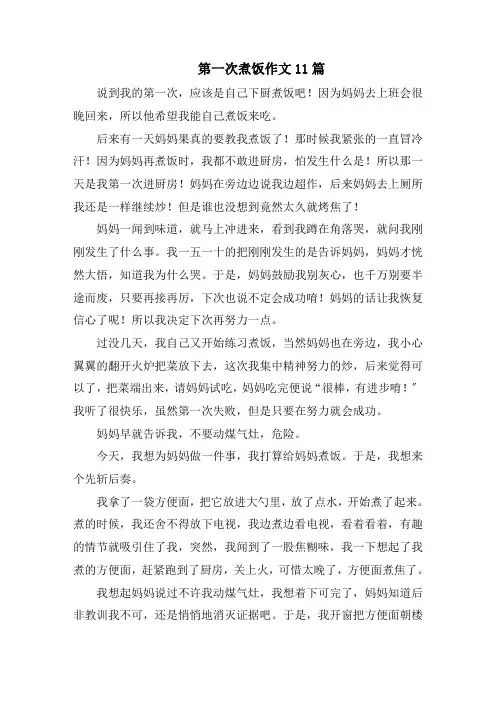 第一次煮饭作文11篇范文精选