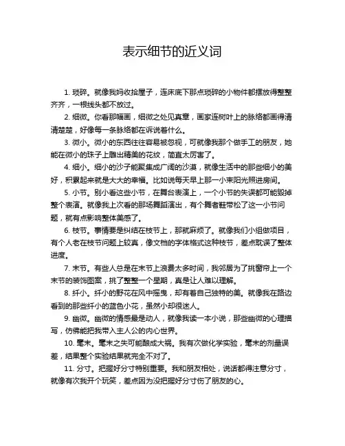 表示细节的近义词