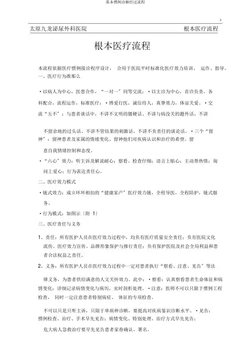 基本常规诊疗经过流程
