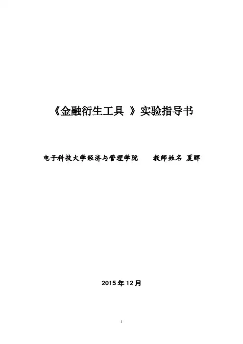 金融衍生工具-实验指导书-2015-2016-1..