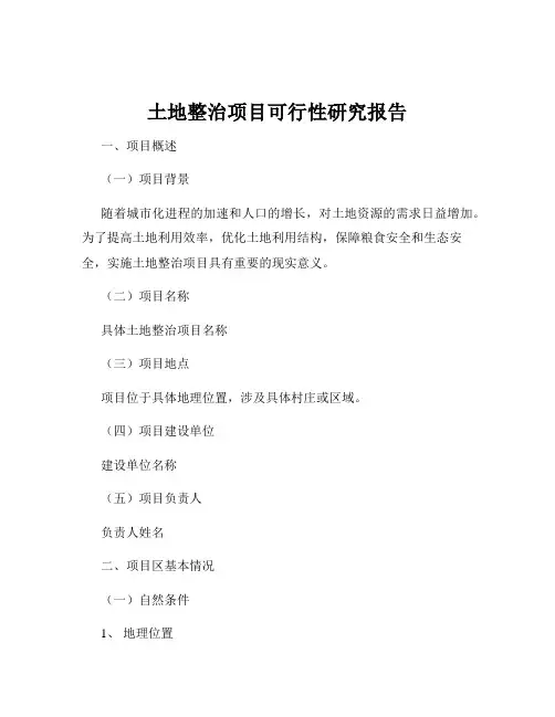 土地整治项目可行性研究报告